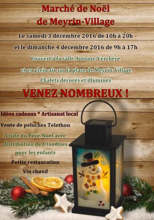 Affiche du marché de Noël de Meyrin 2016.